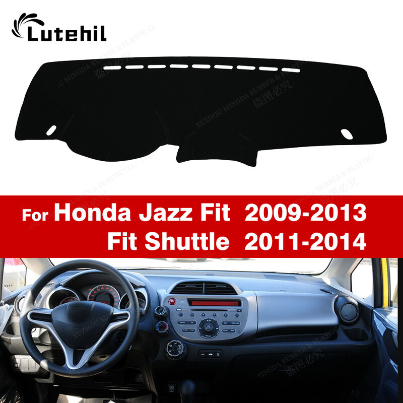 Car Dashboard Cover For Honda Jazz 2009-2013 10 11 12 Fit Shuttle 2011-2014 12 13 Dash Mat Sun Shade Anti-UV Carpets Car Access
