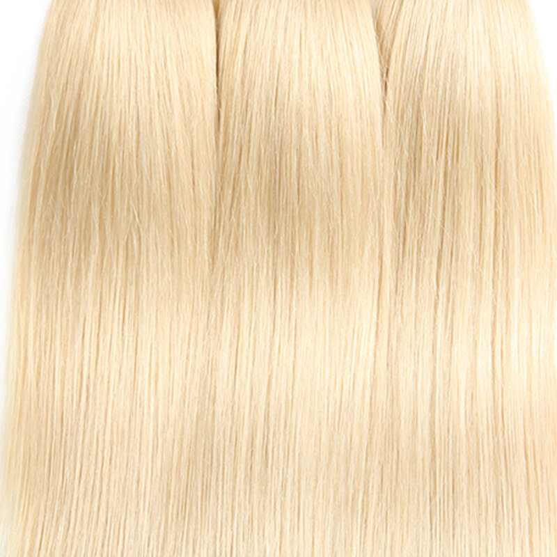 Straight Human Hair Bundles With Closure 613 Honey Blonde Human Hair Weave Bundle Brazilian Remy Hair Bundles 3PCS KEMY HAIR