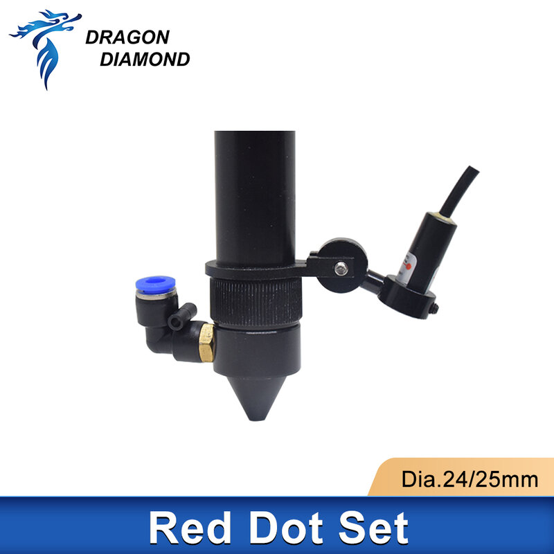 Juego de puntos rojos, módulo de diodo de posicionamiento, grabador láser de diámetro 24/25mm DC 5V para cabezal láser Co2 DIY