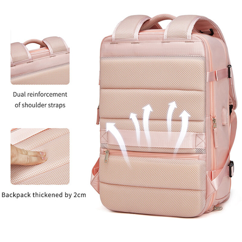 Mochila de viaje para ordenador portátil de 35L, bolso escolar multifuncional con carga USB, resistente al agua, equipaje, bolsas de hombro con bolsillo para zapatos