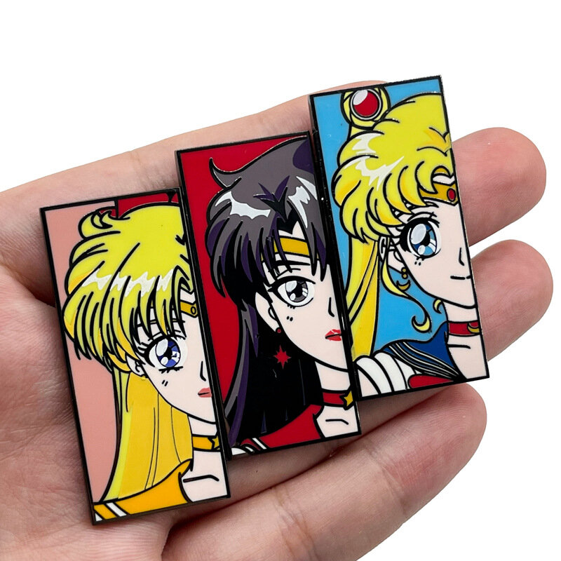 Accesorios de Cosplay de Anime Sailor Moon Tsukino Usagi Chiba Mamoru, insignia de Metal, Pin, broche de aleación