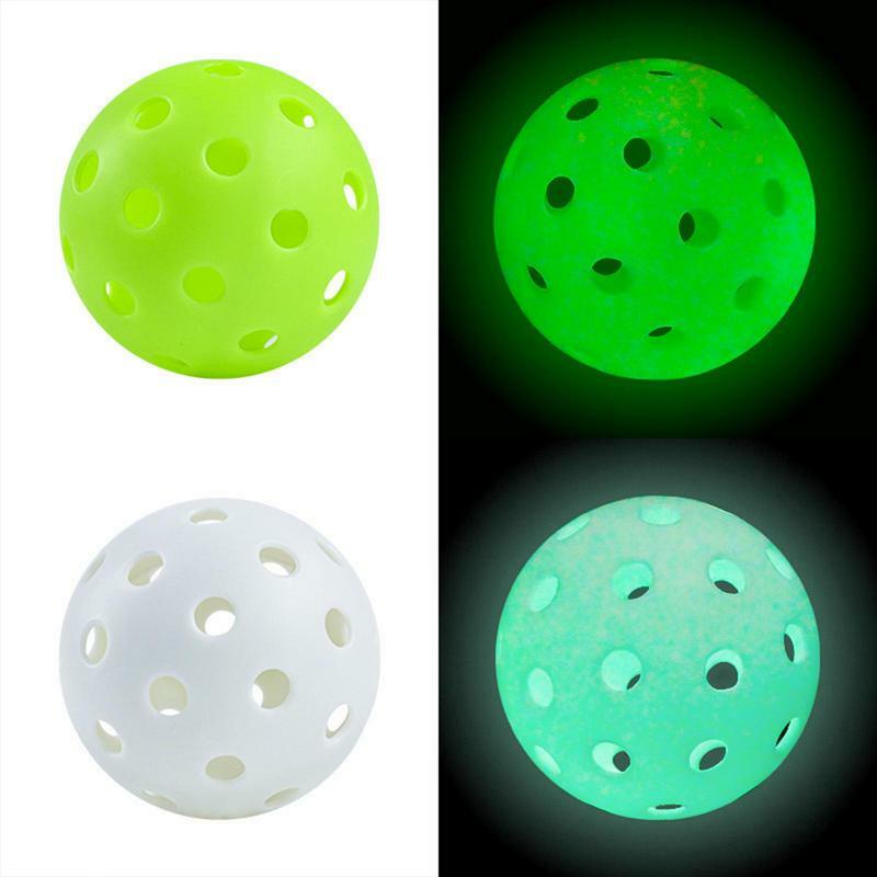 Outdoor Pickleball Balls Night Light Green Ball with 40 Holes Pickleball Equipment for Beginners Experts Outdoors Indoors Courts