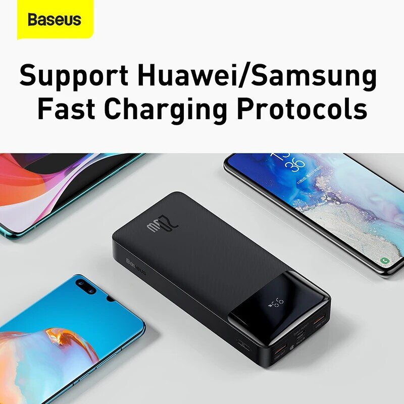 Baseus PD 20W Power Bank 10000MAh Charger Portabel Baterai Eksternal 10000 Pengisi Daya Cepat Powerbank untuk iPhone Xiaomi Mi Poverbank