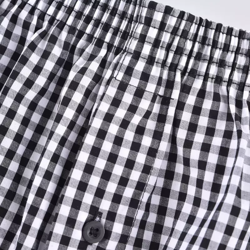 Men's Cotton Arrow Boxers Casual Plaid Print Panties Elastic Waist Underwear Summer Loose Breathable Beach Pants Boxers Shorts