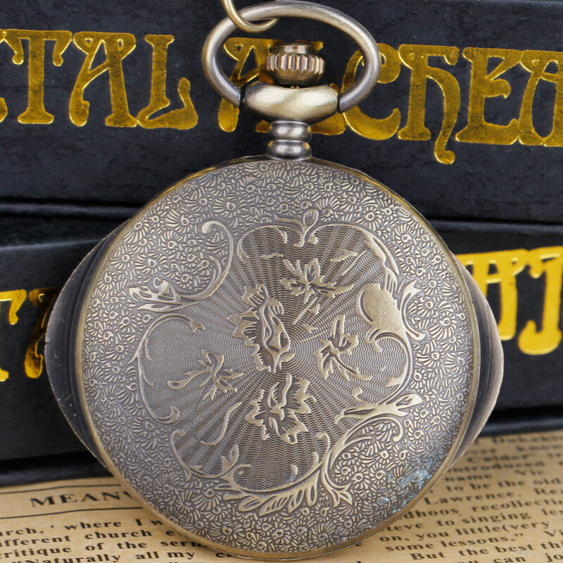Moda classico orologio da tasca al quarzo amante collana con numeri romani orologio con ciondolo uomo donna studente regalo