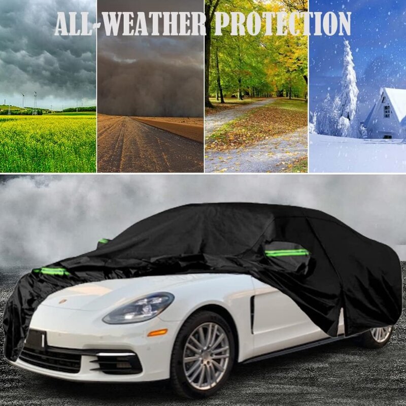 Cubiertas impermeables para coche, compatibles con Porsche Panamera 2014-2024, con cremallera para puerta, a prueba de lluvia y nieve, protección UV a prueba de viento