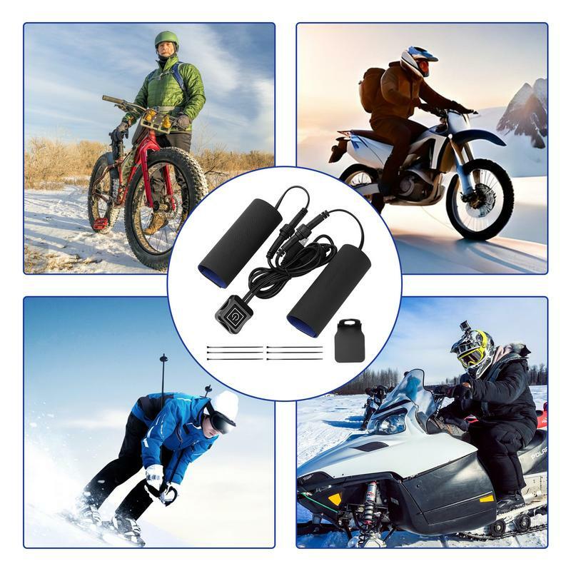 Motorcycle Hand Grip Heater Electric USB Handbar Warmer IP67 Waterproof Winter Accessory For Scooters Motorcycles Snowmobiles