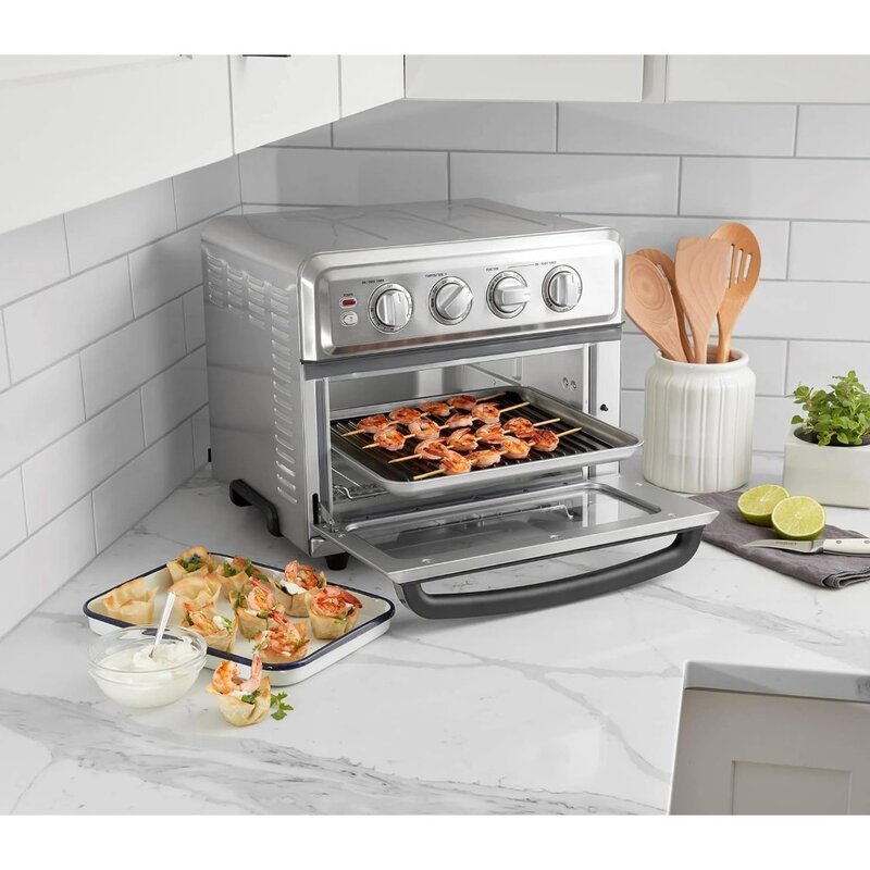 Luft fritte use + Konvektion Toaster, 8-1 Ofen mit Backen, Grill, Broil & Warm Optionen, Edelstahl, TOA-70