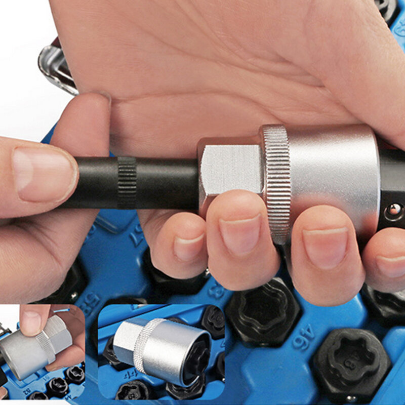 Roda Locking Lug Nut Master Set Key, Ferramenta de Remoção de Bloqueio Universal para BMW, 1/2 "Drive, 22 Pcs