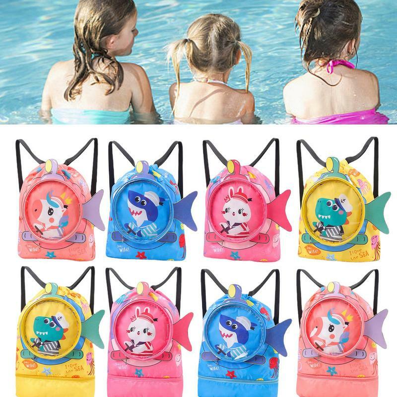Bambini Dry Wet Storage Bag separazione zaino da spiaggia Cartoon Cute Swimming Clothes scarpe zaino viaggio organizzatore di appartenenza