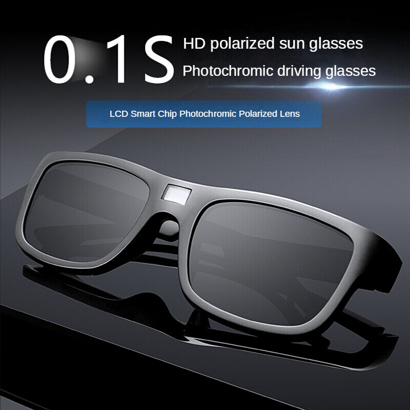 ZHIYI ماركة الحرباء نظارات 0.1 ثانية LCD رقاقة الكمبيوتر التحكم فوتوكروميك الاستقطاب عدسة القيادة النظارات الشمسية للرجال