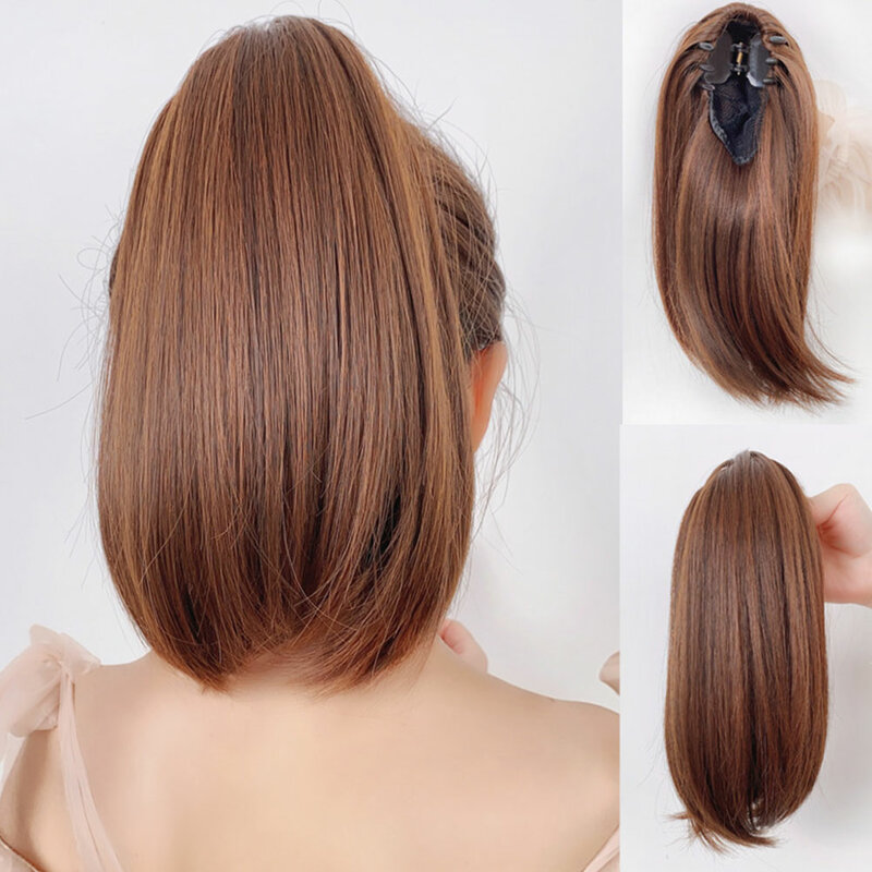 Wig Ponytail Women's Micro Curled Inner Buckle Short Hair Clip Ponytail Braid Simulation Hair Strap High Ponytail Wig Braid