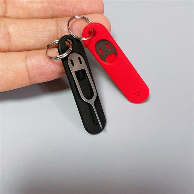 Anti-Lost Sim Card Eject Pin Needle with Storage Case For Universal Mobile Phone Ejector Pin SIM Card Tray Opener Keyring