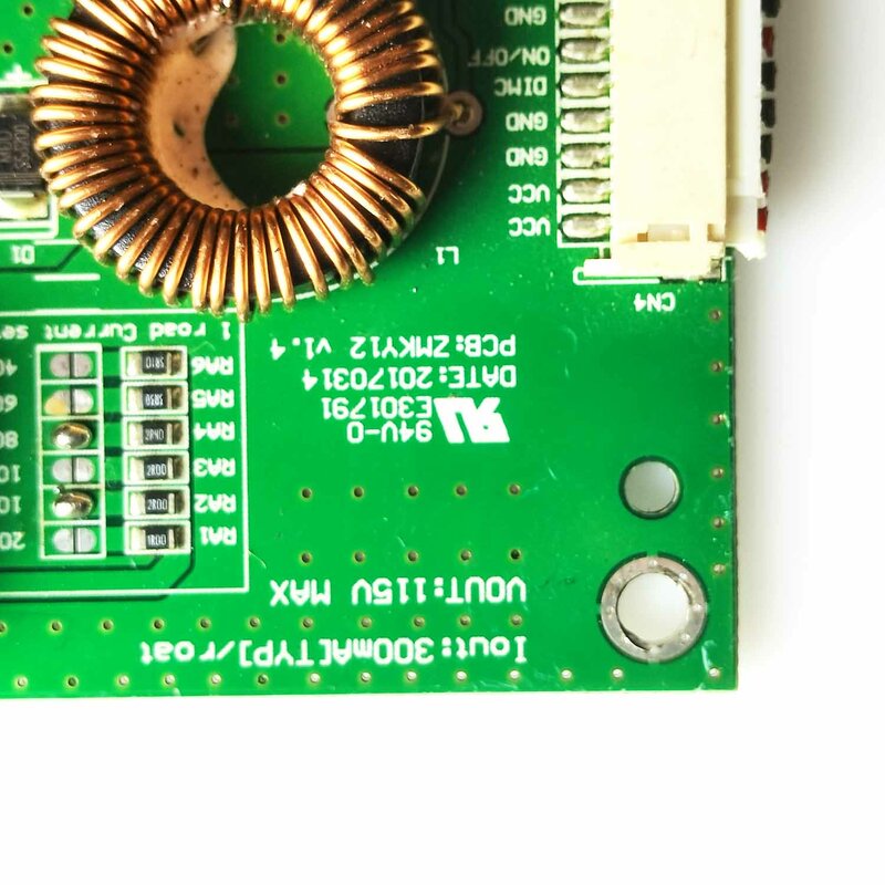 LED bar wysokiego napięcia E301791 PCB:ZMKY12 v1.4 płyta do prądu stałego VOUT:115V VIN:11-36V