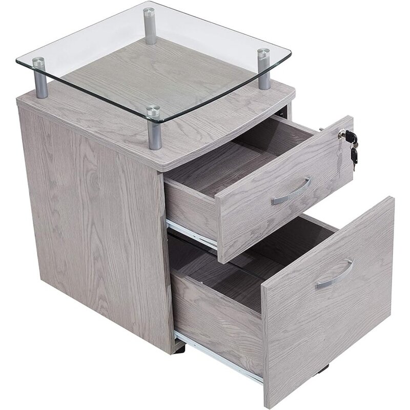 Techni Mobili Rollingg File Cabinet, Regular, Gray，Easy To Move, Unique Design, Safe, Perfect Storage