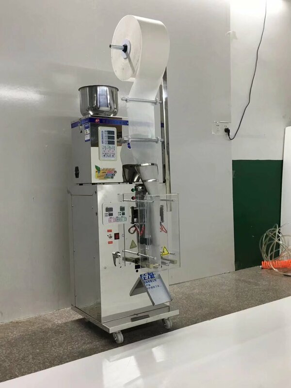 Máquina automática de pesaje y embalaje para bolsas de té, 1-100g, posicionamiento y sellado de partículas en polvo