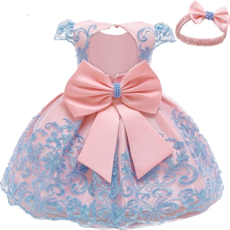 Newborn Baby Girl 1 Year Birthday Dress Tutu First Christmas Party Cute Bow Dress Infant Christening Gown Toddler Girls Clothes