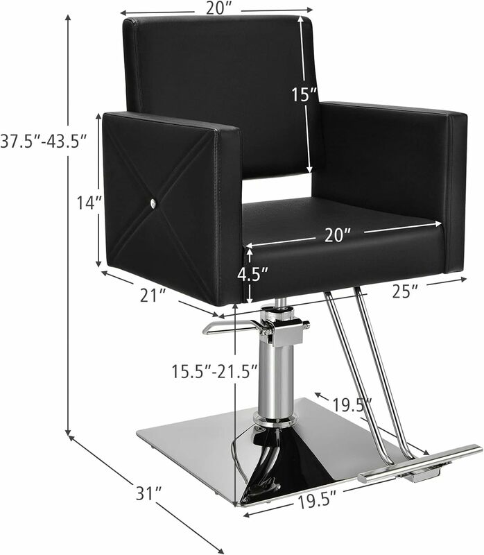 เก้าอี้ร้านเสริมสวย Giantex เก้าอี้ตัดผมพร้อมปั๊มไฮดรอลิกสำหรับงานหนักปรับความสูงได้อุปกรณ์ความงามสปาหมุนได้360 °