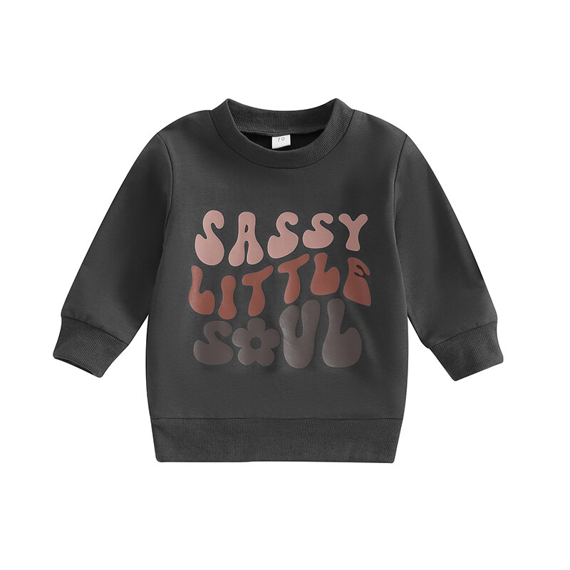 2023-09-28 Lioraitiin 0-3Y Baby Boys Girls Fall Casual Sweatshirts Long Sleeve Crewneck Letter Print Loose Fit Pullover Tops