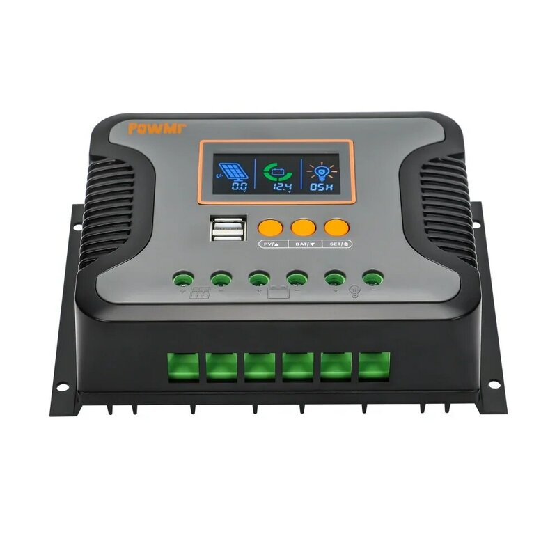 PowMr PWM Pstar 30A 60A 80A Solar Charge Controller Lead-Acid Lithium Battery Charger Max PV 100V Dual Control  Mode