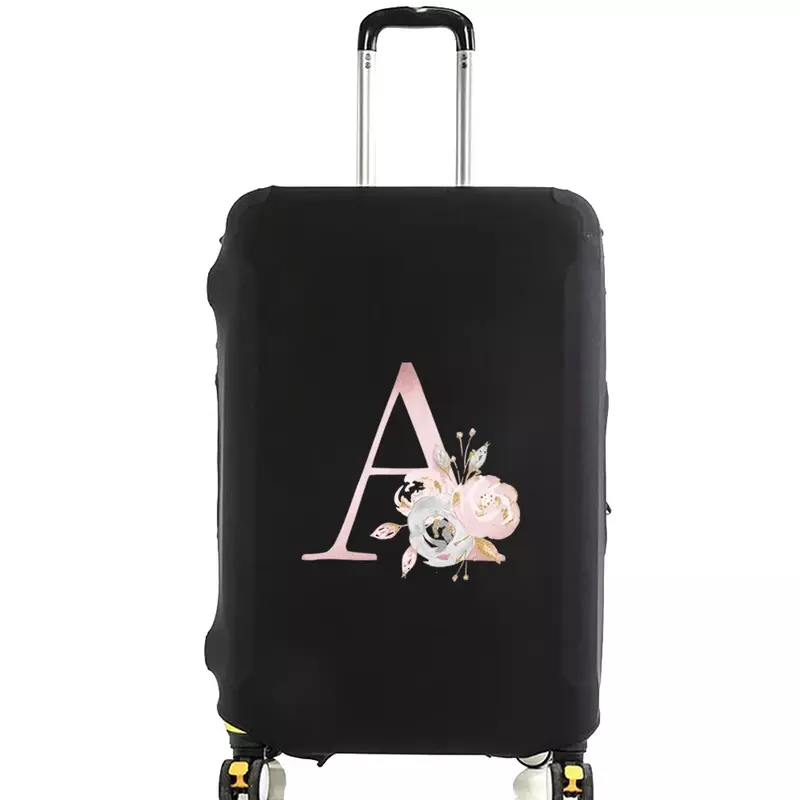 Różowy kwiat litera stosuje się do 18-28 Cal pokrowiec ochronny na walizkę elastyczny bagaż ochraniacz wózka na kurz akcesoria podróżne