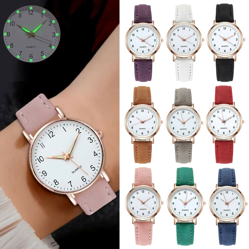 Relojes Retro luminosos con tachuelas de diamante para mujer, pulsera de cuarzo con luz trasera y cinturón, moda de lujo, 2022