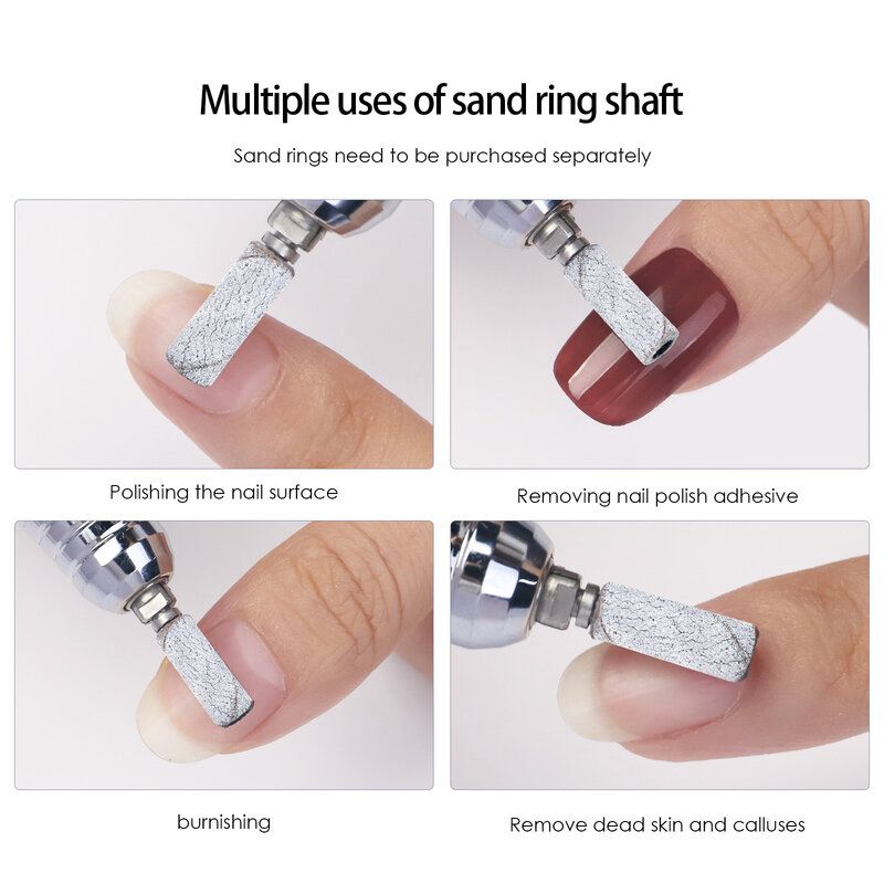 50 Stuks 3.1Mm Mini Nagelschuurbanden Wit Roze 120 #180 #240 # Verwijder Nagelriem Polijsten Zand Ring Set Manicure Tool Accessoires