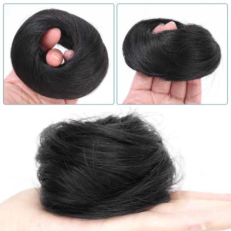 Bun sintético de cabelo encaracolado para mulheres, Bun bagunçado, Scrunchies bagunçado, bandas de cabelo Updo Hair pieces elástico, Volume franja postiços