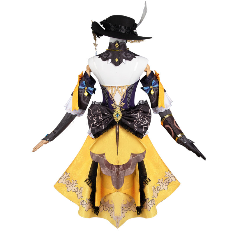 Genshin Impact Navia Cosplay Costume Wig Hat Set Women Dress Uniform Halloween Party for Girls