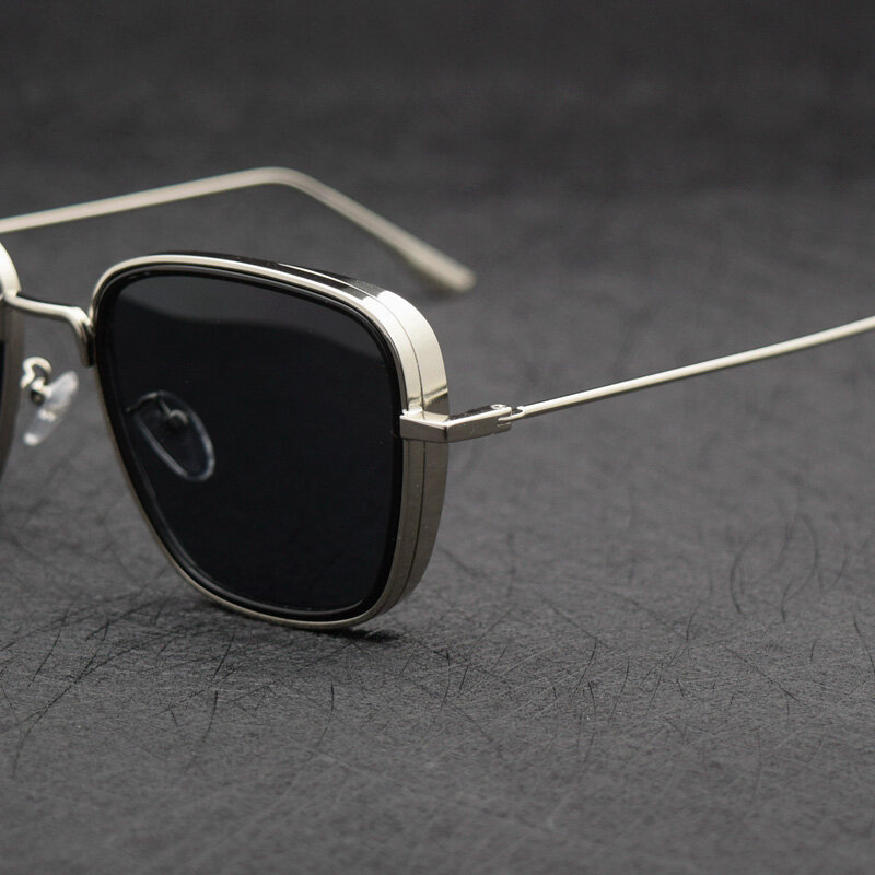 Tuzengيونغ 2022 جديد Steampunk النظارات الشمسية موضة الرجال النساء العلامة التجارية مصمم خمر معدن مربع الشكل إطار نظارات شمسية UV400 نظارات