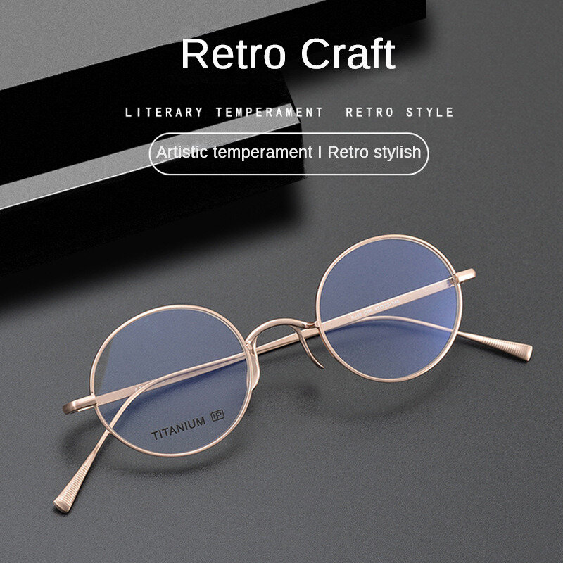 Luksusowe damskie oprawki do okularów optycznych z czystego tytanu Retro owalne okulary projektant mężczyźni czytanie krótkowzroczność niebieskie światło oprawki koreański styl