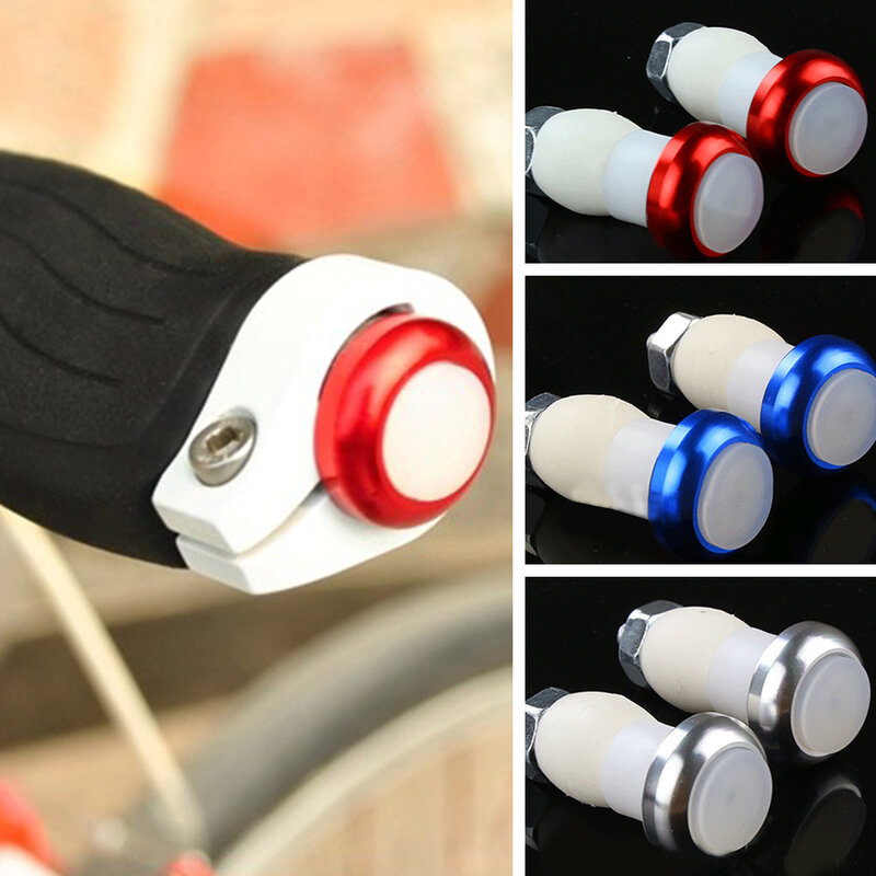 Intermitentes de seguridad para bicicleta, 1 par, enchufe de extremo de barra de manillar, lámpara de luz LED roja, luz de mango magnético xr-hot