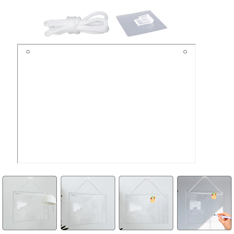 Clear Acrylic Dry Erase Board Wall 30X20Cm Reusable Acrylic Note Board Hanging Frameless White Board Wall Memo Board Planner