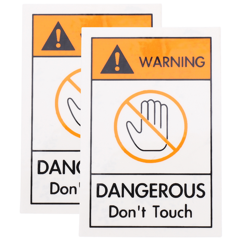 2 Pcs Safety Warning Label No Touch Do Not Sign Full English 2pcs Packed Stickers Device Machine Pvc Don't Security Signs