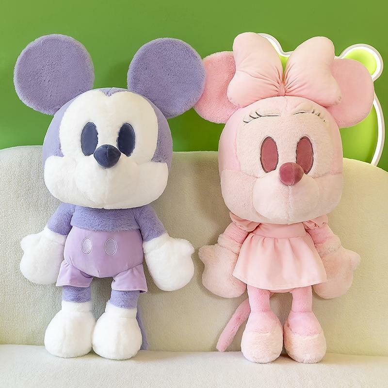 45/60/75ซม.Disney Kawaii Mickey Mouse ตุ๊กตาตุ๊กตาตุ๊กตา Minnie Mouse ของเล่นตุ๊กตาการ์ตูนอะนิเมะวันเกิดคริสต์มาสของขวั...