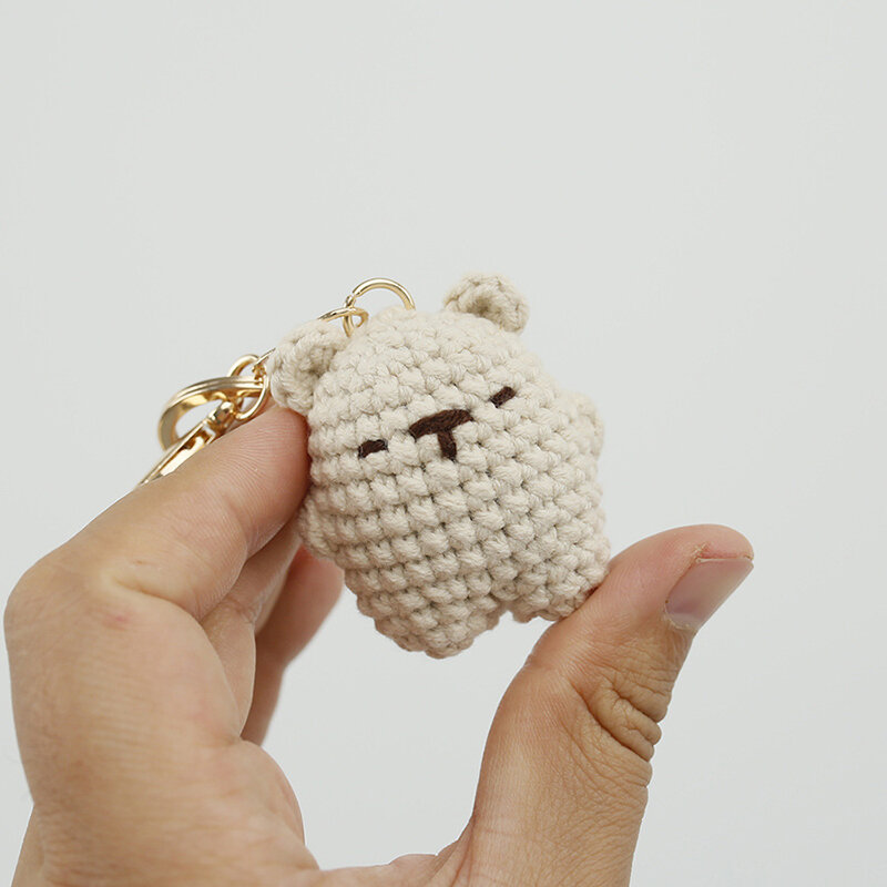 カップル用のキーホルダー,ぬいぐるみ,カワイイバッグの形をした小さなクマのキーホルダー