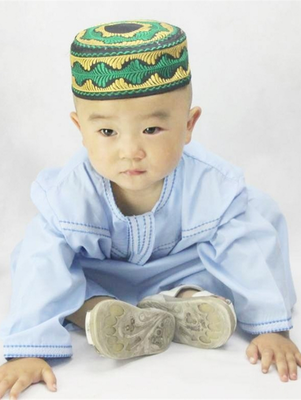 Eid Ramadan Kids Jubba Thobe Moslim Kleding Islamitische Abaya Dubai Kaftan Mubarak Gebed Peuter 1-3 Jaar Oude Jongens gewaden 70-100Cm