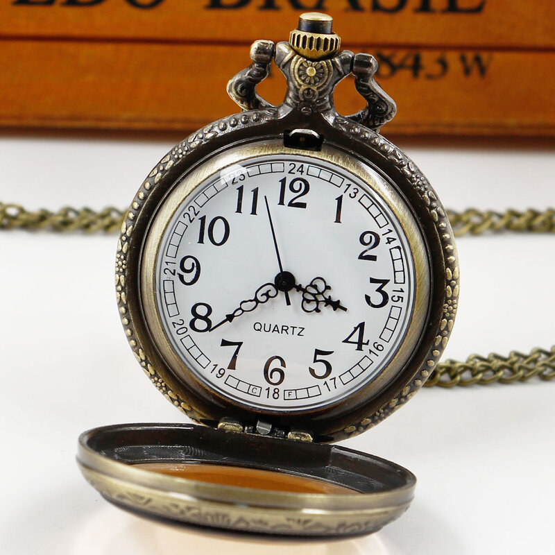 Nuovo orologio da tasca classico Vintage orologio al quarzo moda abbronzante da uomo e da donna collana Steampunk ciondolo regalo orologio neutro