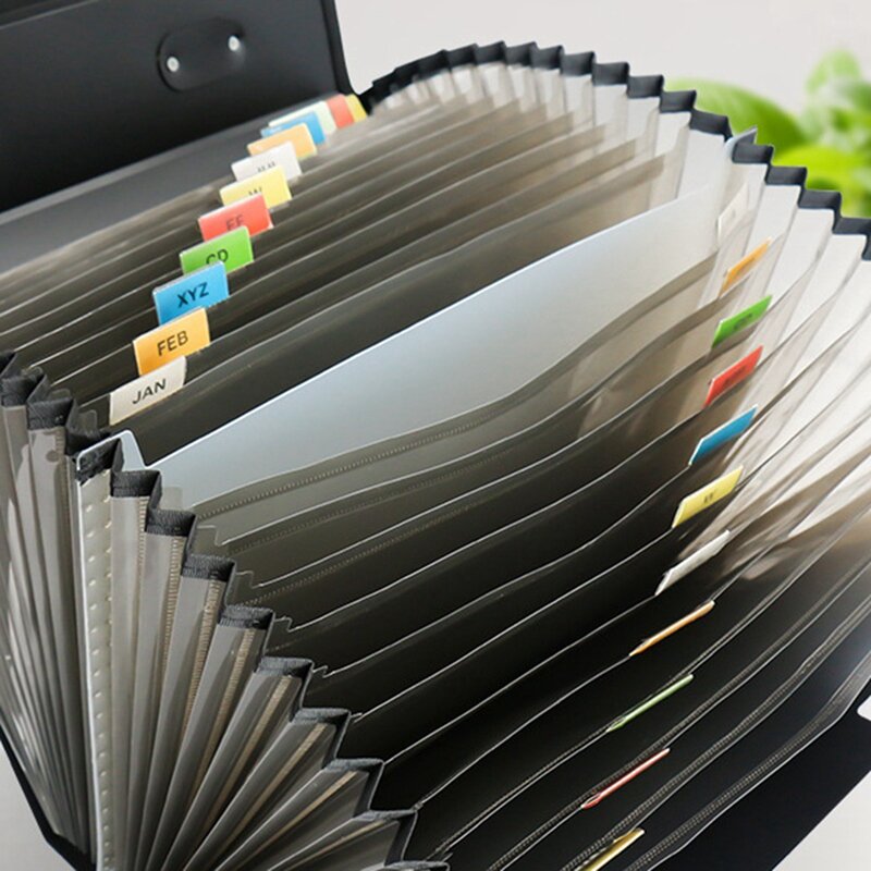 Tas Organ portabel 26 kisi, Folder File Multi lapisan A4 untuk siswa kantor dengan pemegang kertas uji kapasitas besar