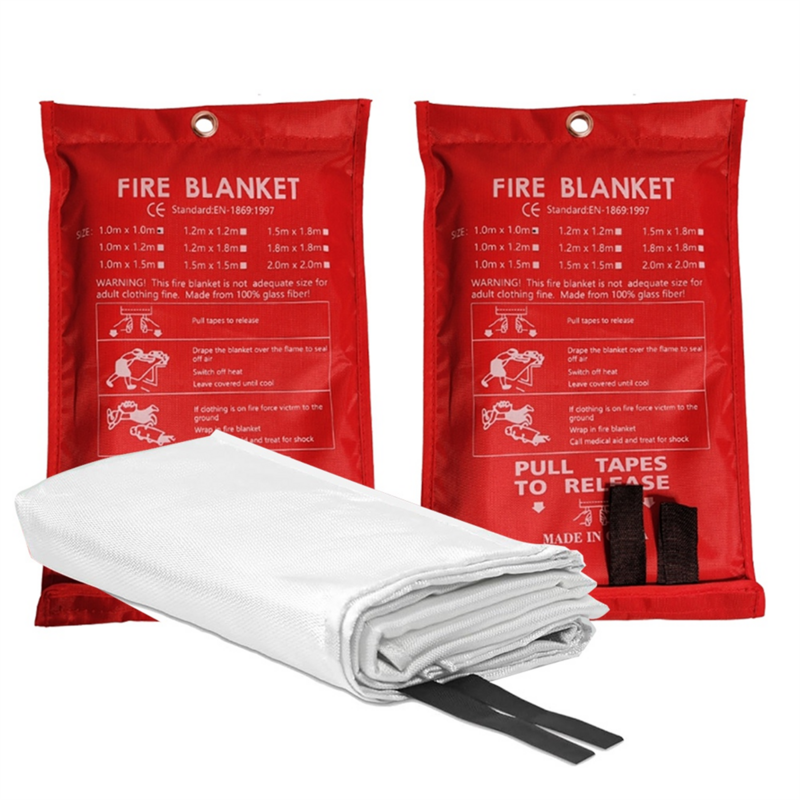 2PCS Emergency Fire Blanket, Fire Blanket, Fire Suppression Blanket for Kitchen, Grill, Fireplace (39.4Inch X 39.4Inch)