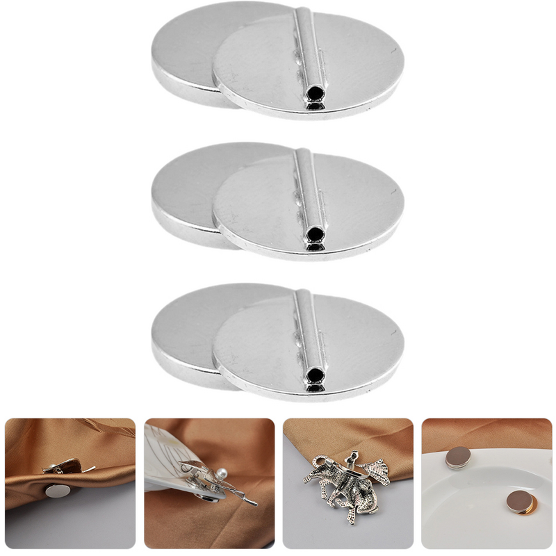 3 Pcs Mini Pin Brooch Converter Garment Magnets Buckle Magnetsic for Magnets Clothes Metal Accessory