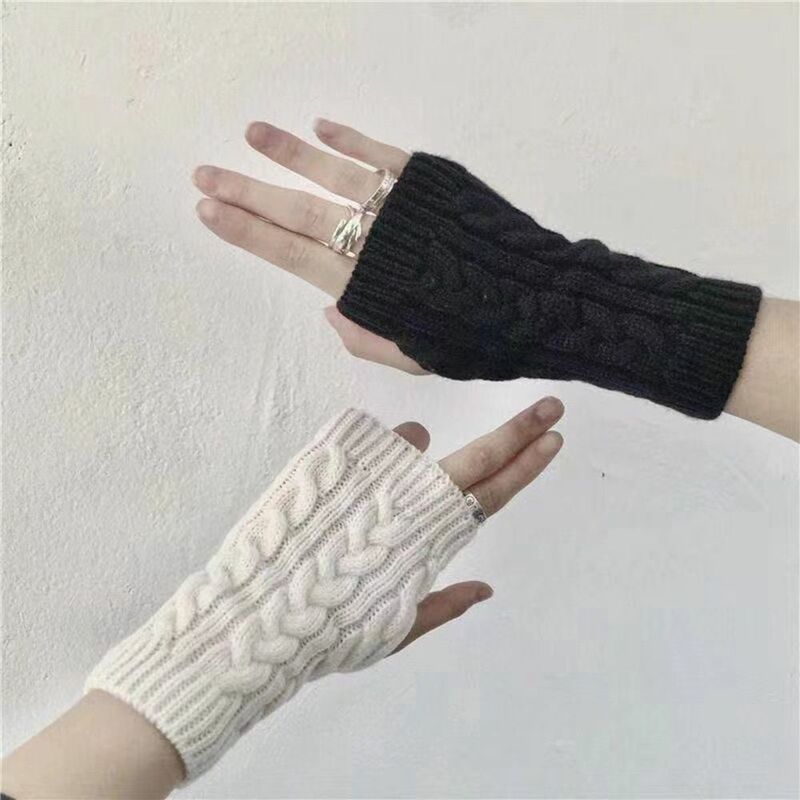Мужские осенне-зимние однотонные бархатные перчатки для вождения вязаные перчатки женские перчатки с открытыми пальцами