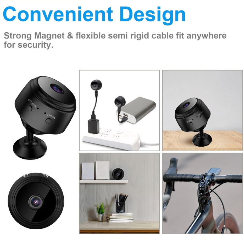 A9 kamera pengawas Mini, alat perekam Video nirkabel Remote HD 1080p Dengan WiFi untuk keamanan rumah