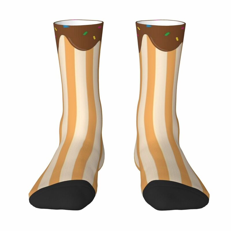 3D-Druck gemütliche Unisex-Socken, wind dichte nussige Schokoladen eis waffel 8 interessante Vier-Jahreszeiten-Socken