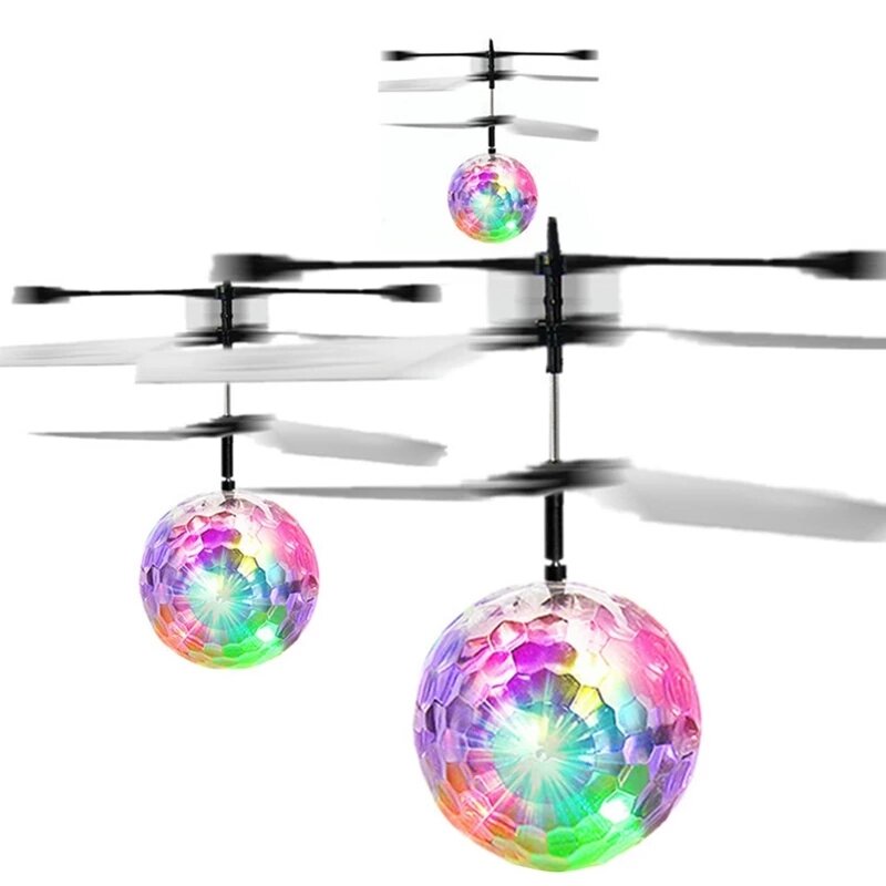 フライングボールled発光子供飛行ボール電子赤外線誘導航空機リモートコントロールおもちゃマジック感知rcヘリコプター