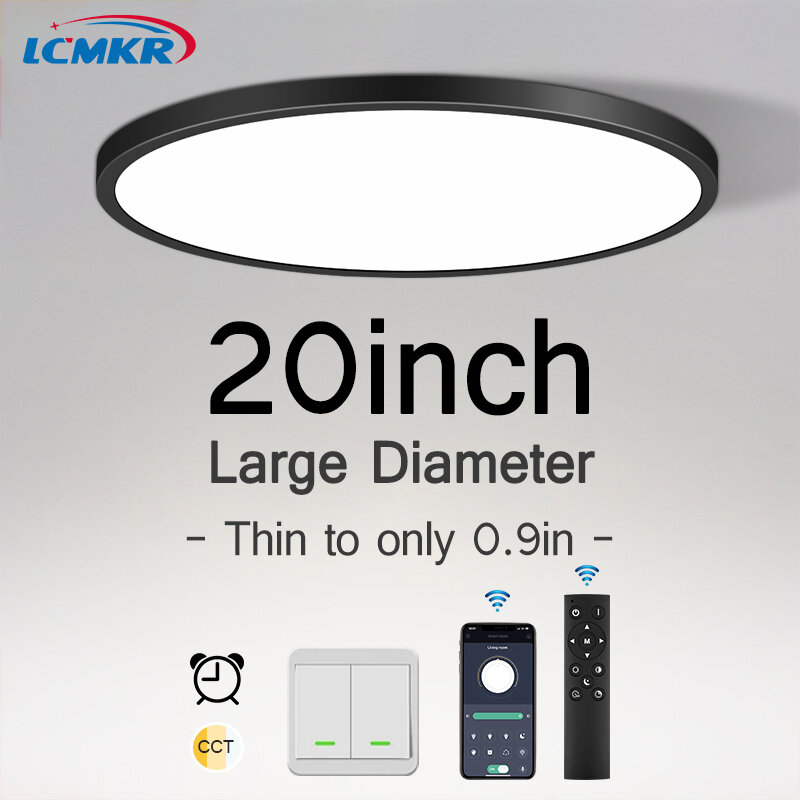 Plafón LED de Techo con Brillo Regulable, Ultradelgado, Accesorio para Iluminación, Panel Grande, Lámpara para Dormitorio, Sala de Estar, Cocina y Vestíbulo