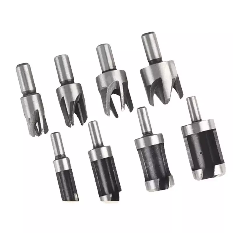 Woodworking Drill Set Cork Drill 8-piece Set of Round Handle Electric  Drilling Tool Barrel Claw Type Wood Tenon Drill