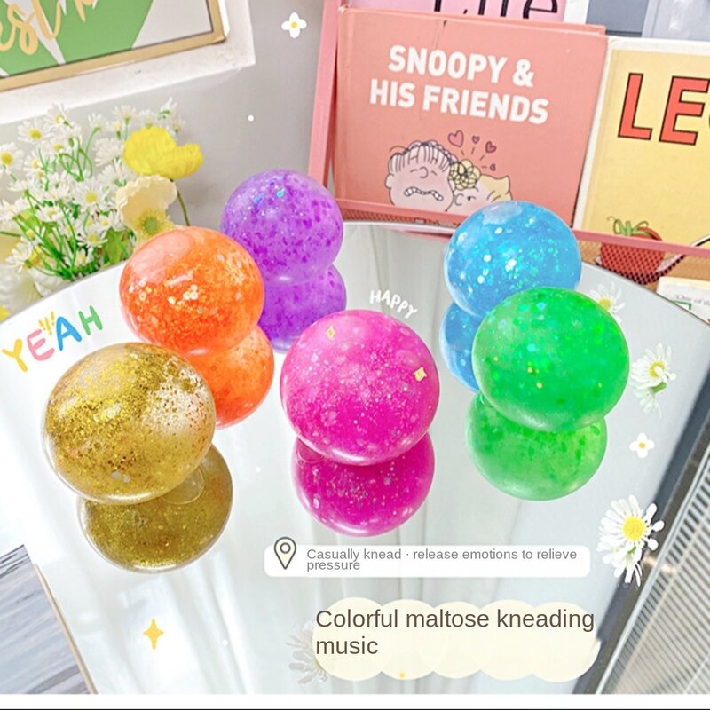 TPR Maltose Steamed Bun Toy Funny Toys Reduce Anxiety Eco-friendly Vent Ball Stretched Soft Maltose Syrup Ball Kids Gift