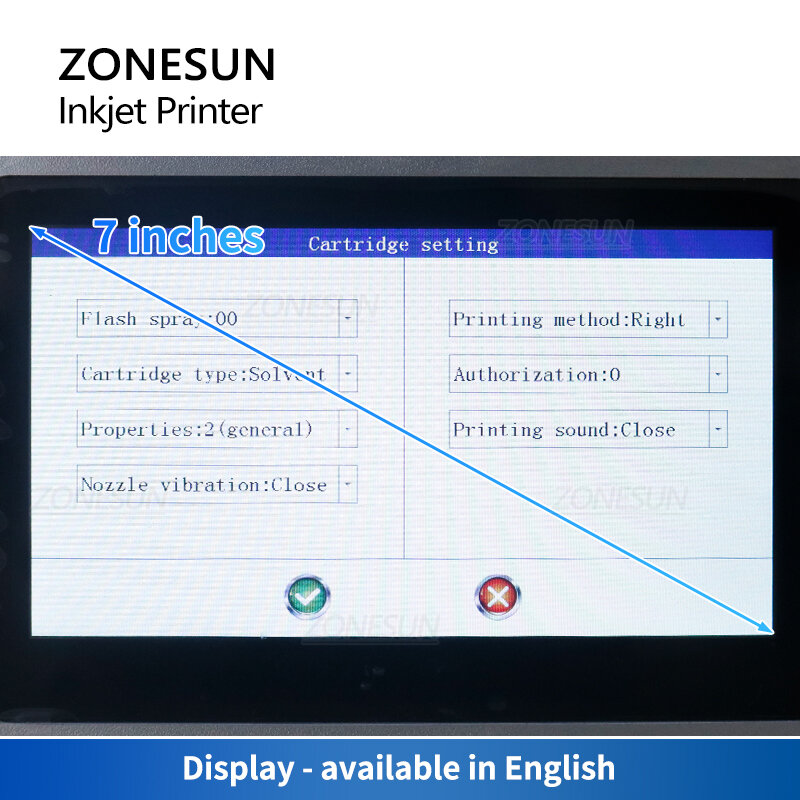 Tabletop Inkjet Printer Portable 12.7mm QR Barcode Batch Expiry Date Serial Number Logo Digital Touch Screen ZS-TIP127 ZONESUN