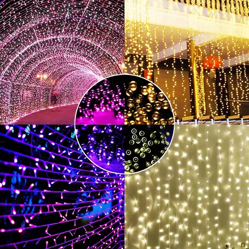 في الهواء الطلق الشمسية الجنية سلسلة أضواء 20 متر 200LED وميض أضواء مقاوم للماء لعيد الميلاد الباحة حديقة ساحة حفل زفاف شجرة ديكور